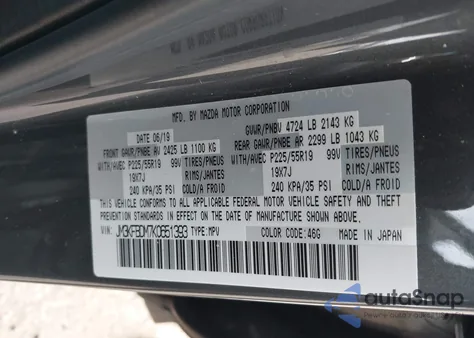 2019 Mazda Cx-5 Grand Touring z USA, uszkodzony, nr VIN JM3KFBDM7K0651393